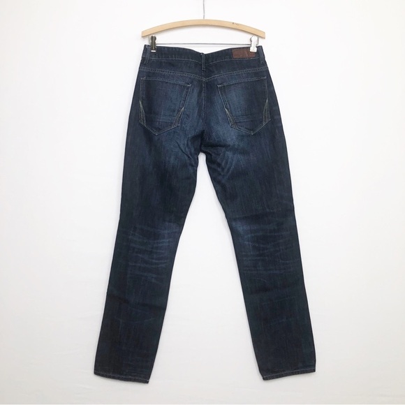 All Saints Spitalfields feels dark wash button fly straight leg jeans. - Picture 2 of 10